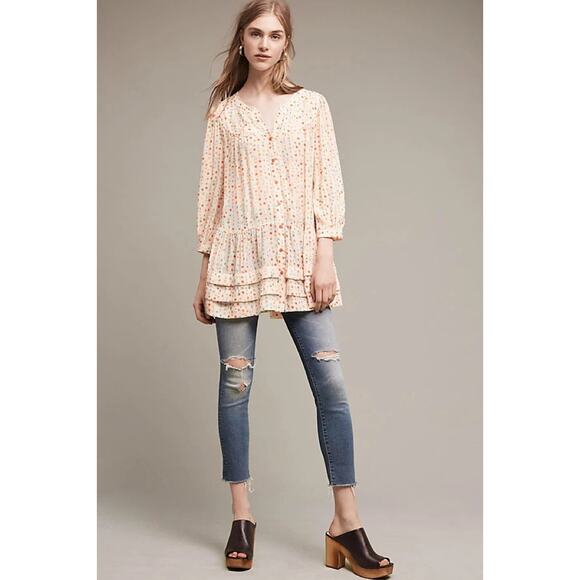 Maeve by Anthropologie Women's Multicolor Button Up Paccia Tunic Top Size Small - Picture 1 of 12